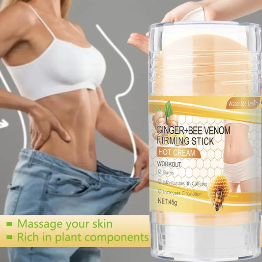 Turmeric + Bee Venom Firming Cream Stick, Contains Coconut Oil, Moisturizing Firming Body Lotion for Men and Women, Hypoallergenic, Muscle Relaxation and Post-Exercise Recovery